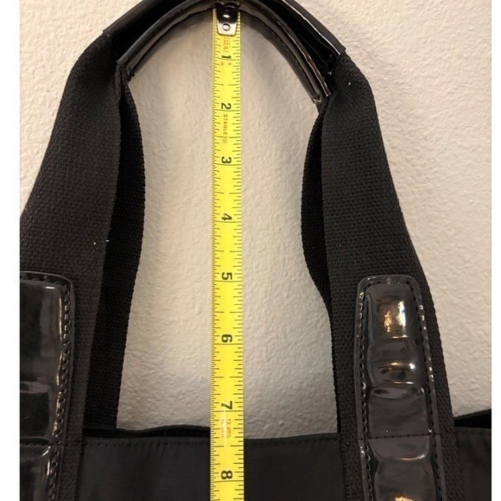 Tory Burch Black Nylon Patent Leather Trim Lightweight Everyday Tote Bag - Picture 10 of 16